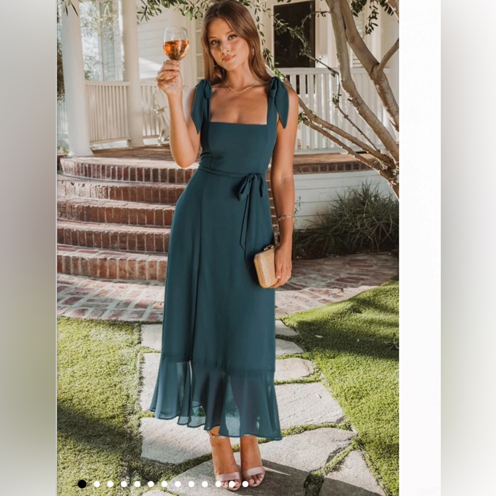 Show Me Your MuMu Claire Midi Dress in Emerald